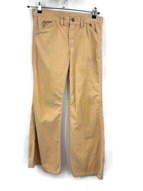 VTG Cheap Jeans Corduroy Pants Mens 28x28 Yellow Bell Bottom Flare
